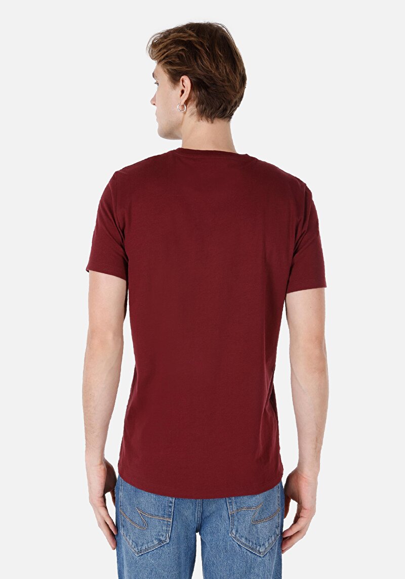 Afișați detalii pentru Tricou Cu Maneca Scurta De Barbati Bordo Regular Fit  Cl1058592