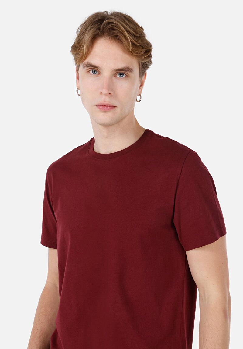 Afișați detalii pentru Tricou Cu Maneca Scurta De Barbati Bordo Regular Fit  Cl1058592