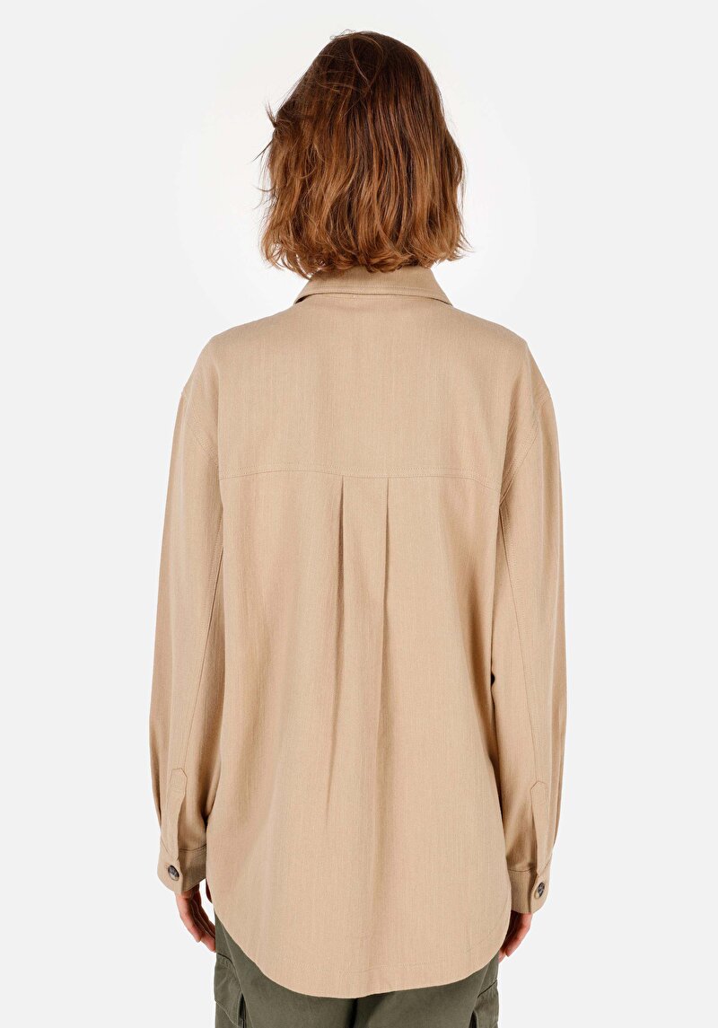 Afișați detalii pentru Camasa Cu Maneca Lunga De Dama Bej Regular Fit  Cl1070308