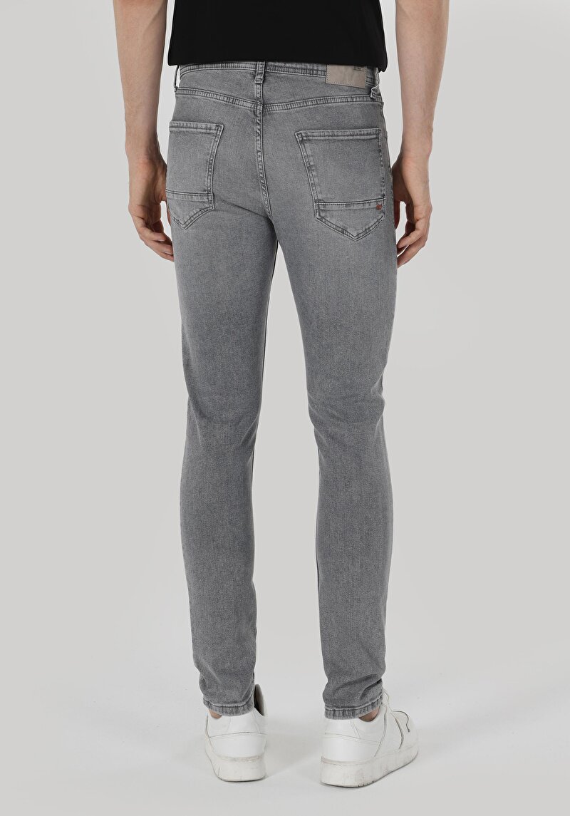 Afișați detalii pentru Blugi Gri Pentru Bărbați Cu Talie Înaltă Și Talie Înaltă