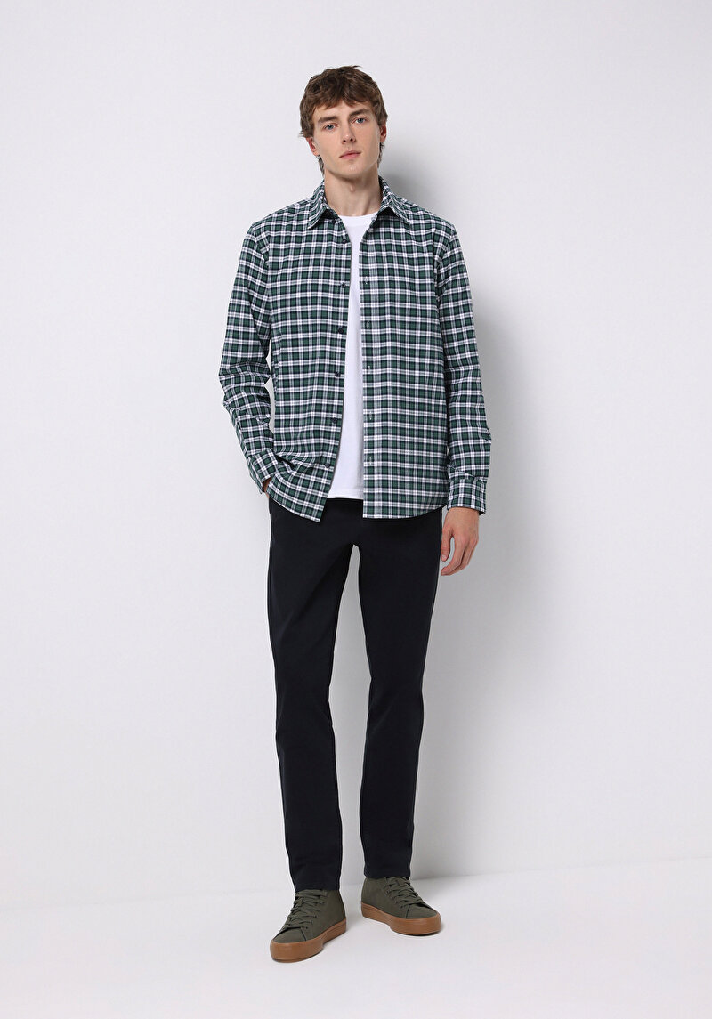 Imagine a Pantaloni De Barbati Albastru Marin Slim Fit Cl1049749