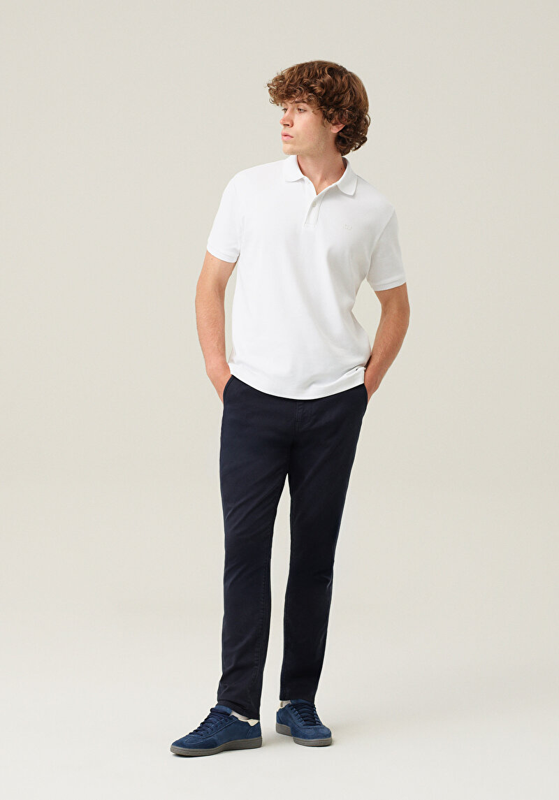 Imagine a Pantaloni De Barbati Albastru Marin Slim Fit Cl1049749