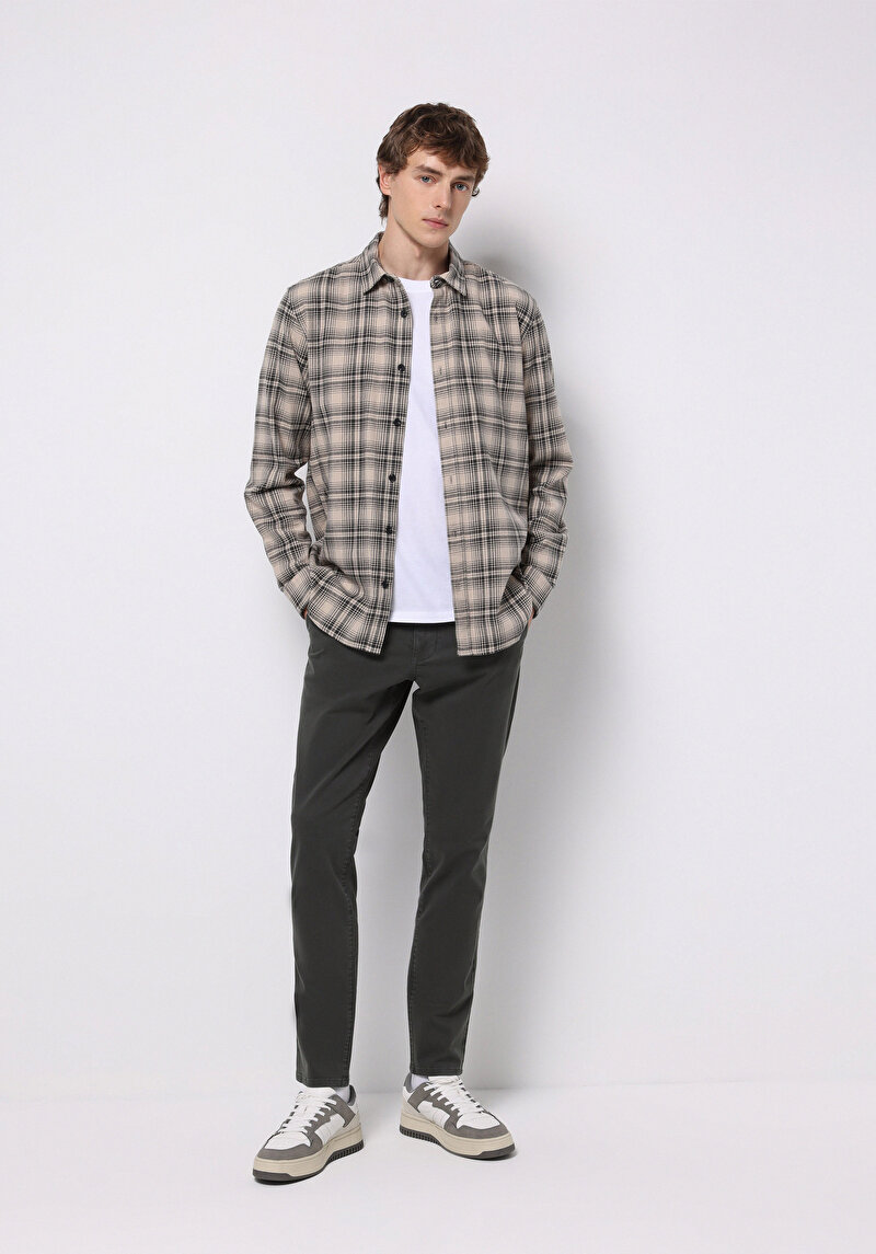Imagine a Pantaloni De Barbati Verde Slim Fit Cl1049749