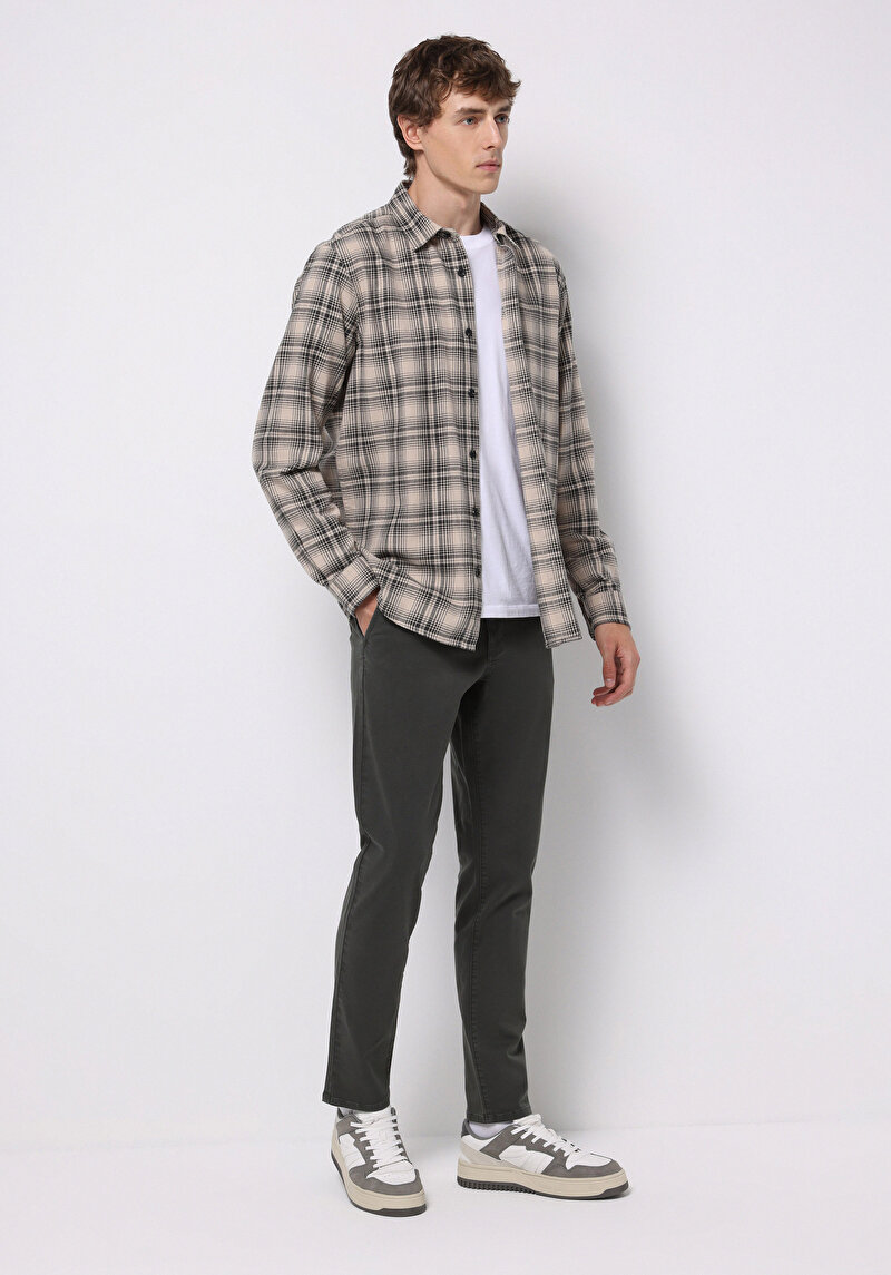 Imagine a Pantaloni De Barbati Verde Slim Fit Cl1049749