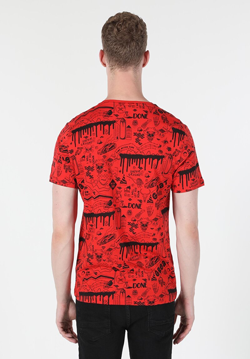 Imagine a Tricou Cu Maneca Scurta De Barbati Roşu Regular Fit Cl1060033