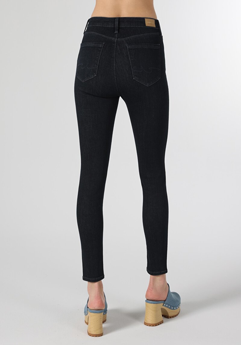 Afișați detalii pentru Skinny Fit Mid Waist Narrow Leg Blugi İndigo Pentru Femei