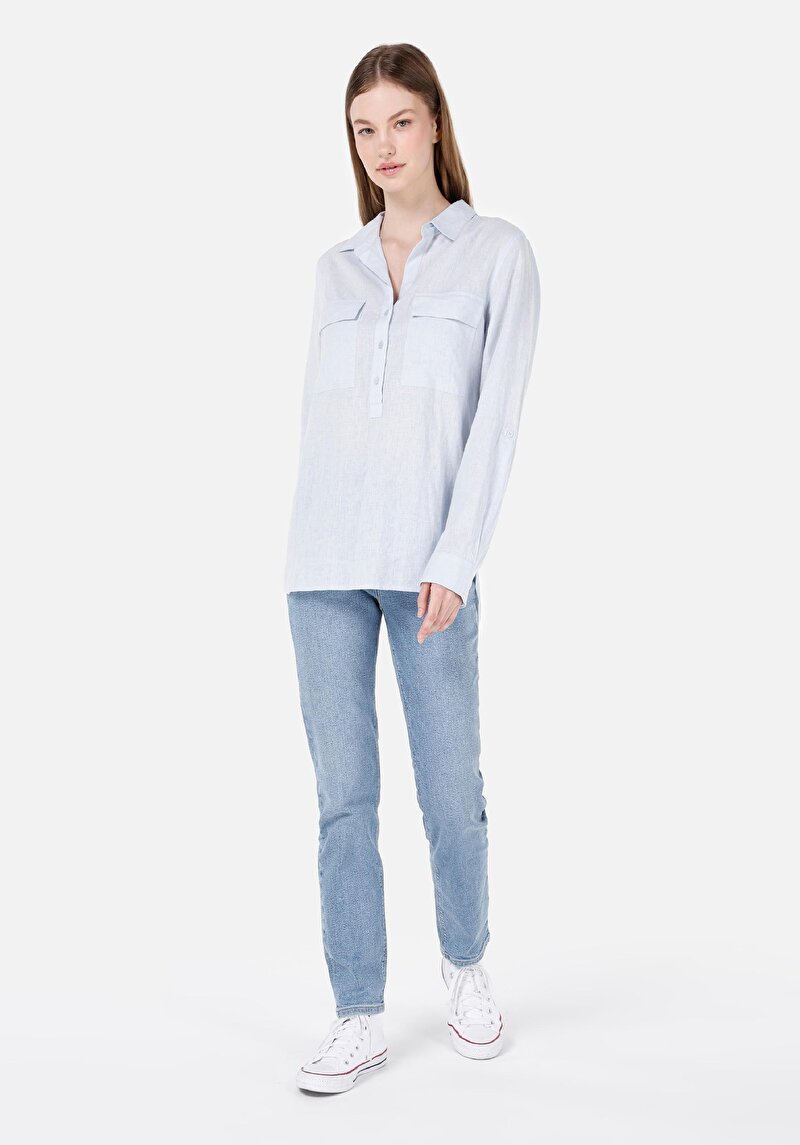 Imagine a Blugi Slim Fit Indigo Pentru Femei