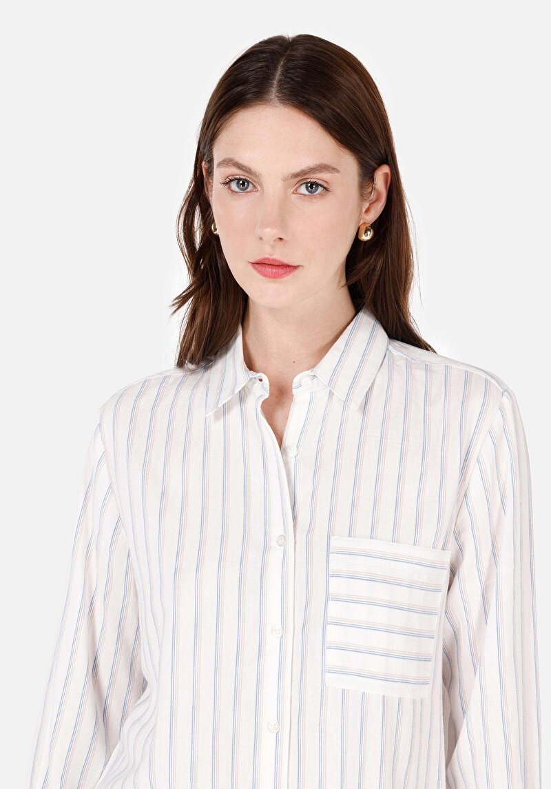 Imagine a Cămașă Cu Gât Pentru Femei Cămașă Albă Cu Mânecă Lungă Pentru Femei