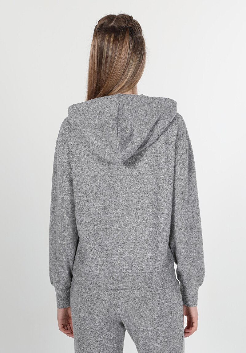 Afișați detalii pentru Tricou Cu Maneca Lunga De Dama Gri Regular Fit  Cl1061386