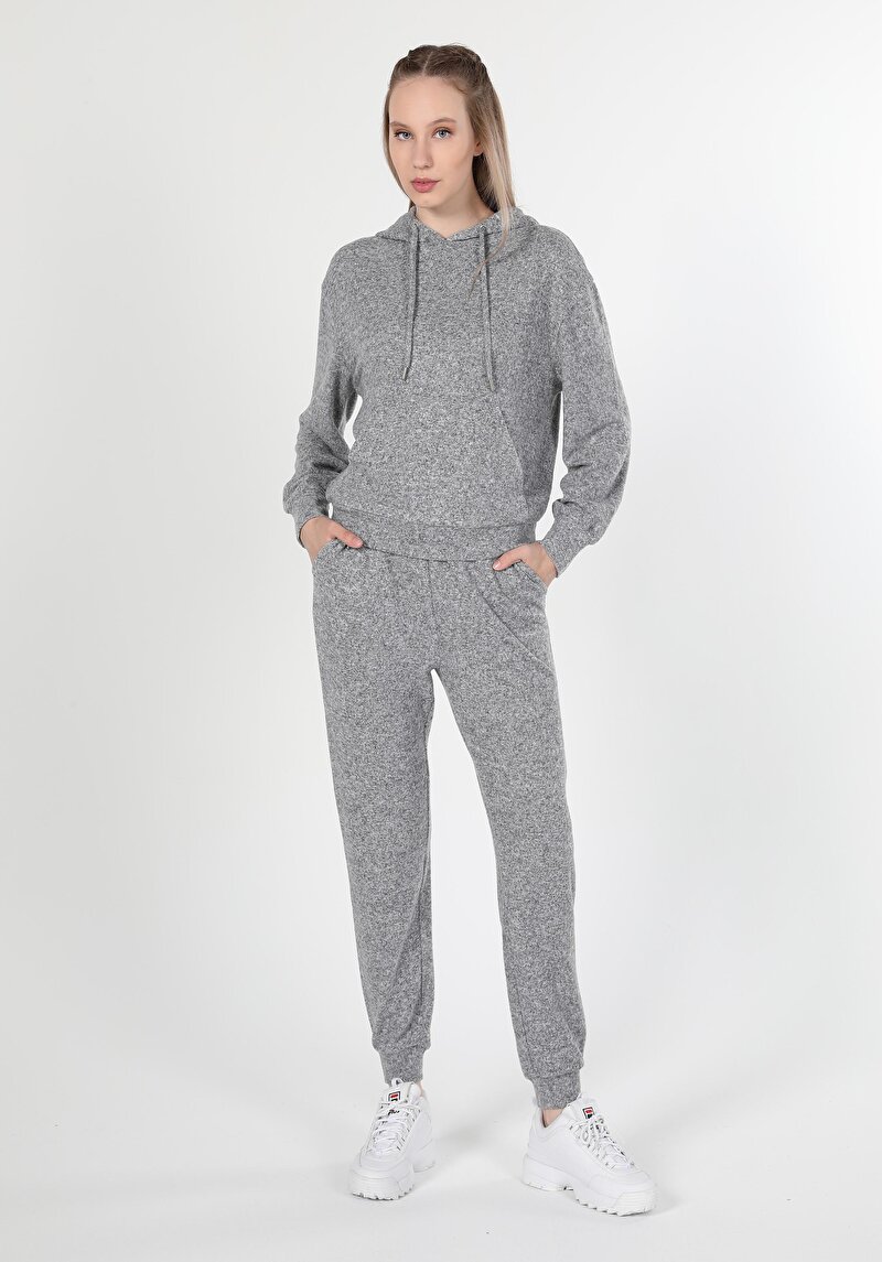 Afișați detalii pentru Tricou Cu Maneca Lunga De Dama Gri Regular Fit  Cl1061386