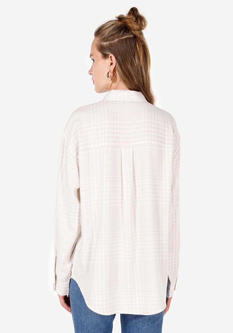 Imagine a Camasa Cu Maneca Lunga De Dama Ecru Relax Fit Cl1070312