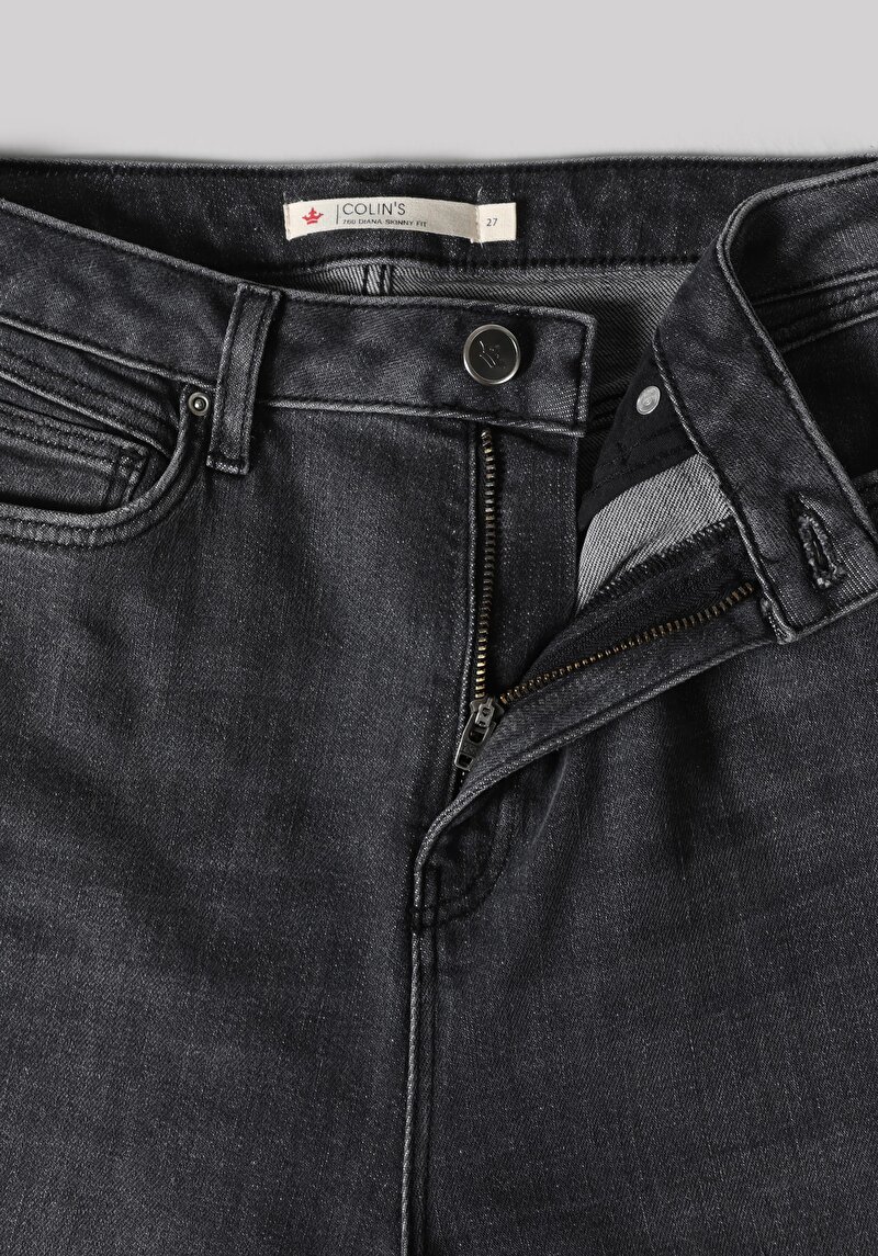 Afișați detalii pentru Skinny Fit Talie Talie Picior Îngust Blugi Din Denim Pentru Femei