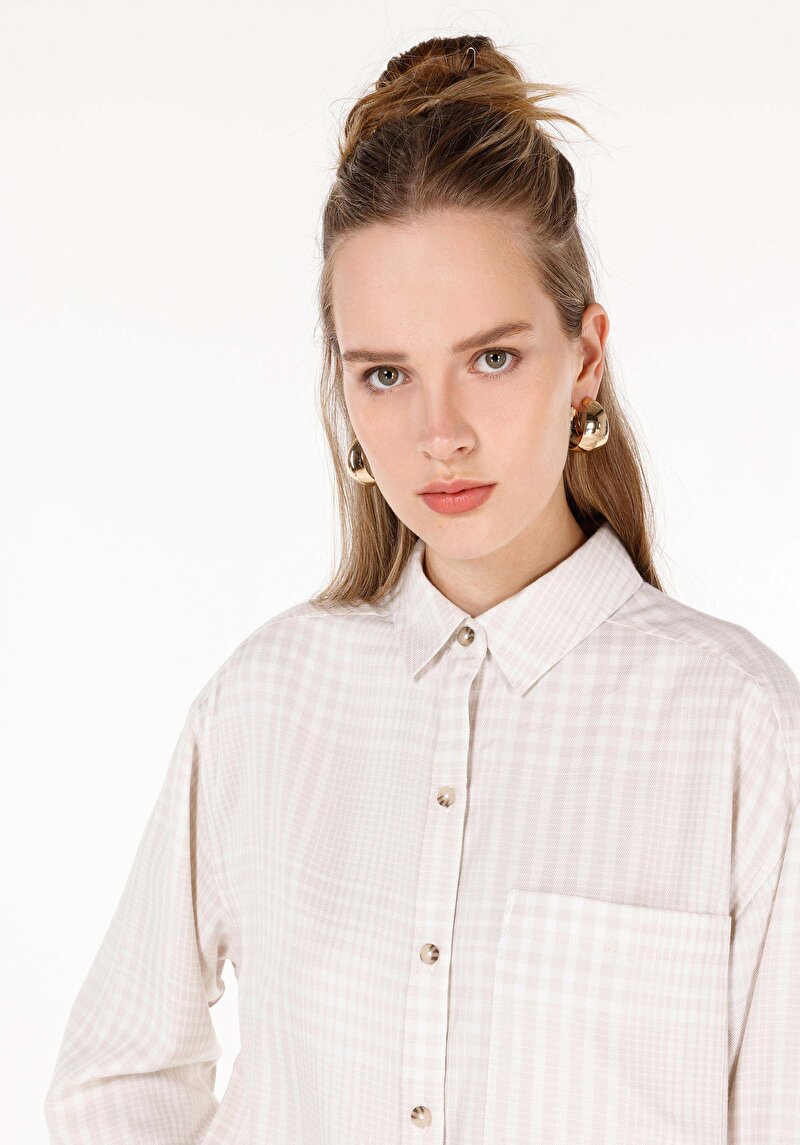 Afișați detalii pentru Camasa Cu Maneca Lunga De Dama Ecru Relax Fit  Cl1070312