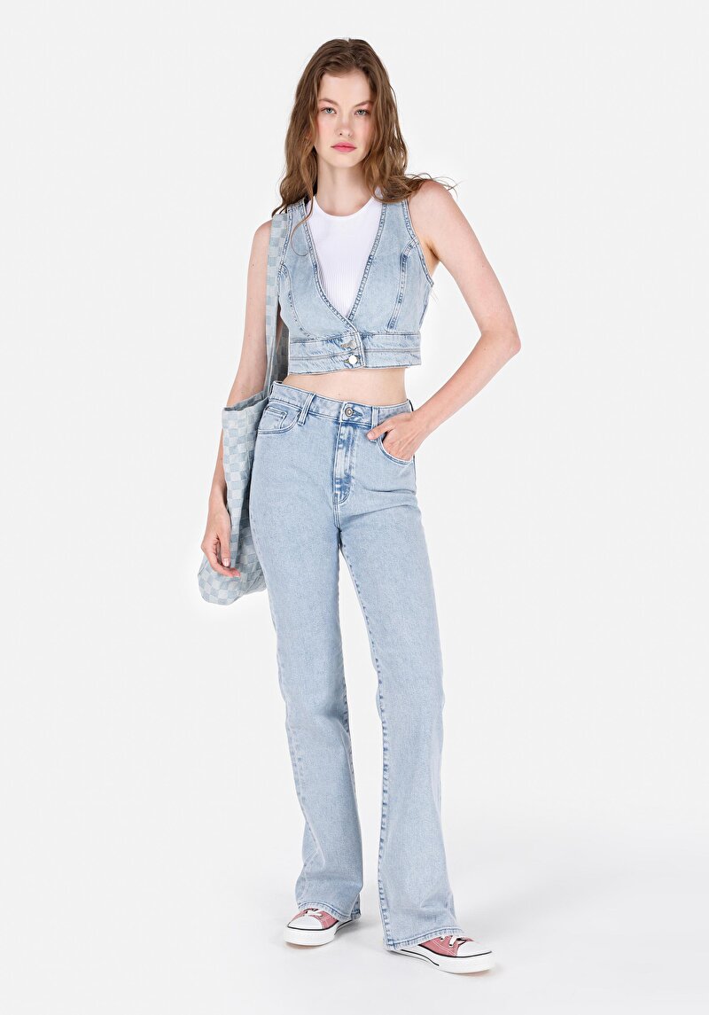 Imagine a Blugi İndigo Pentru Femei Regular Fit