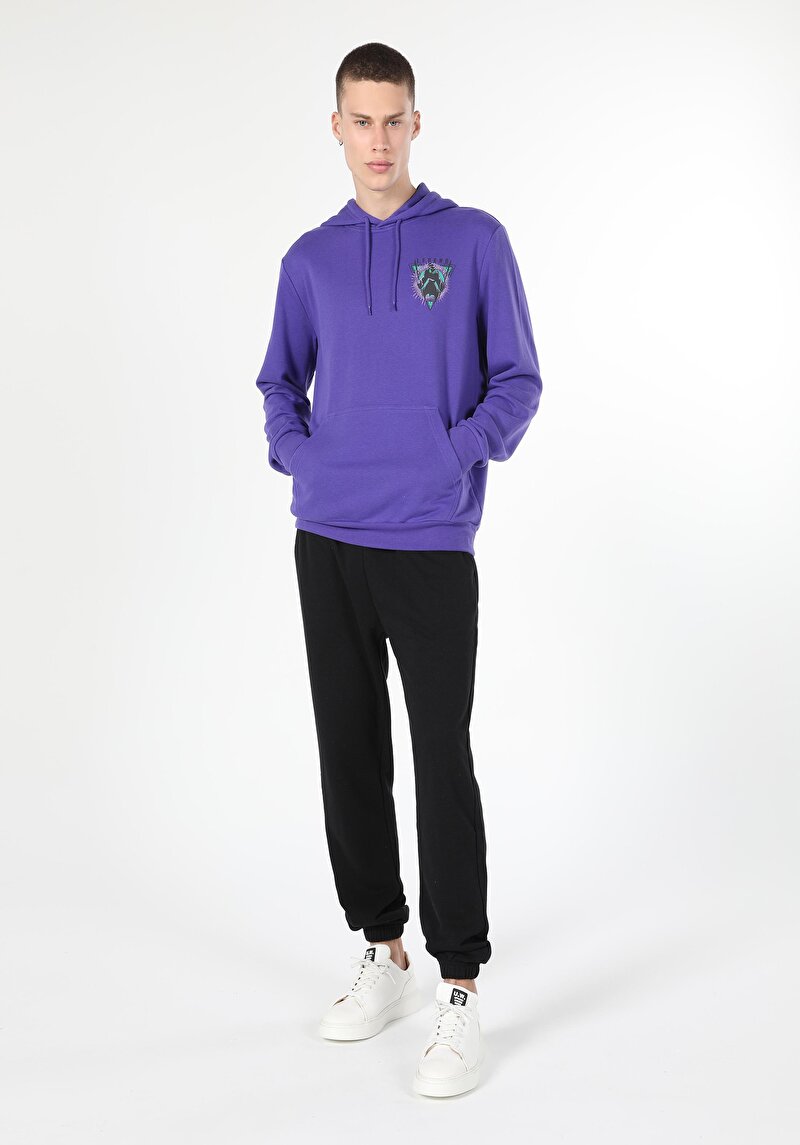 Imagine a Hanorac / Bluza De Barbati Mov Regular Fit  Cl1060042