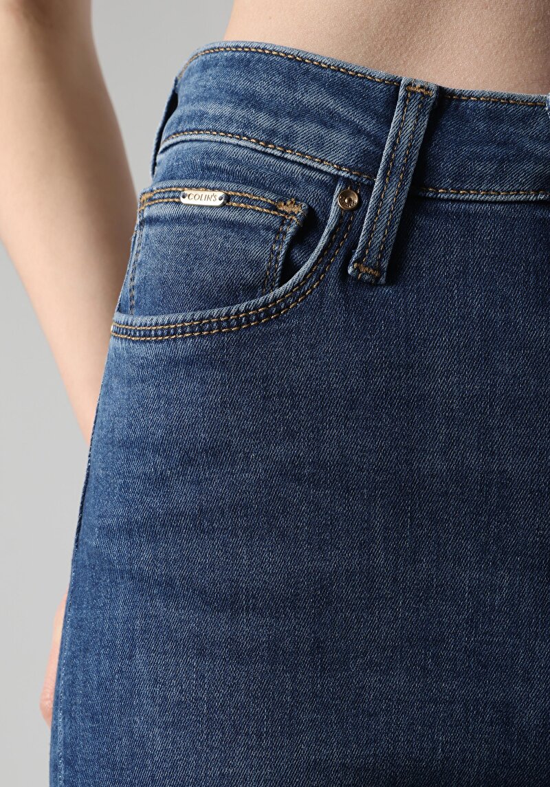 Afișați detalii pentru Pantaloni De Dama Albastru Skinny Fit 760 Diana Cl1063472