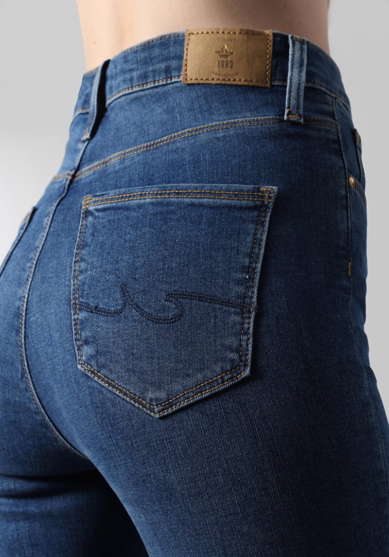 Afișați detalii pentru Pantaloni De Dama Albastru Skinny Fit 760 Diana Cl1063472