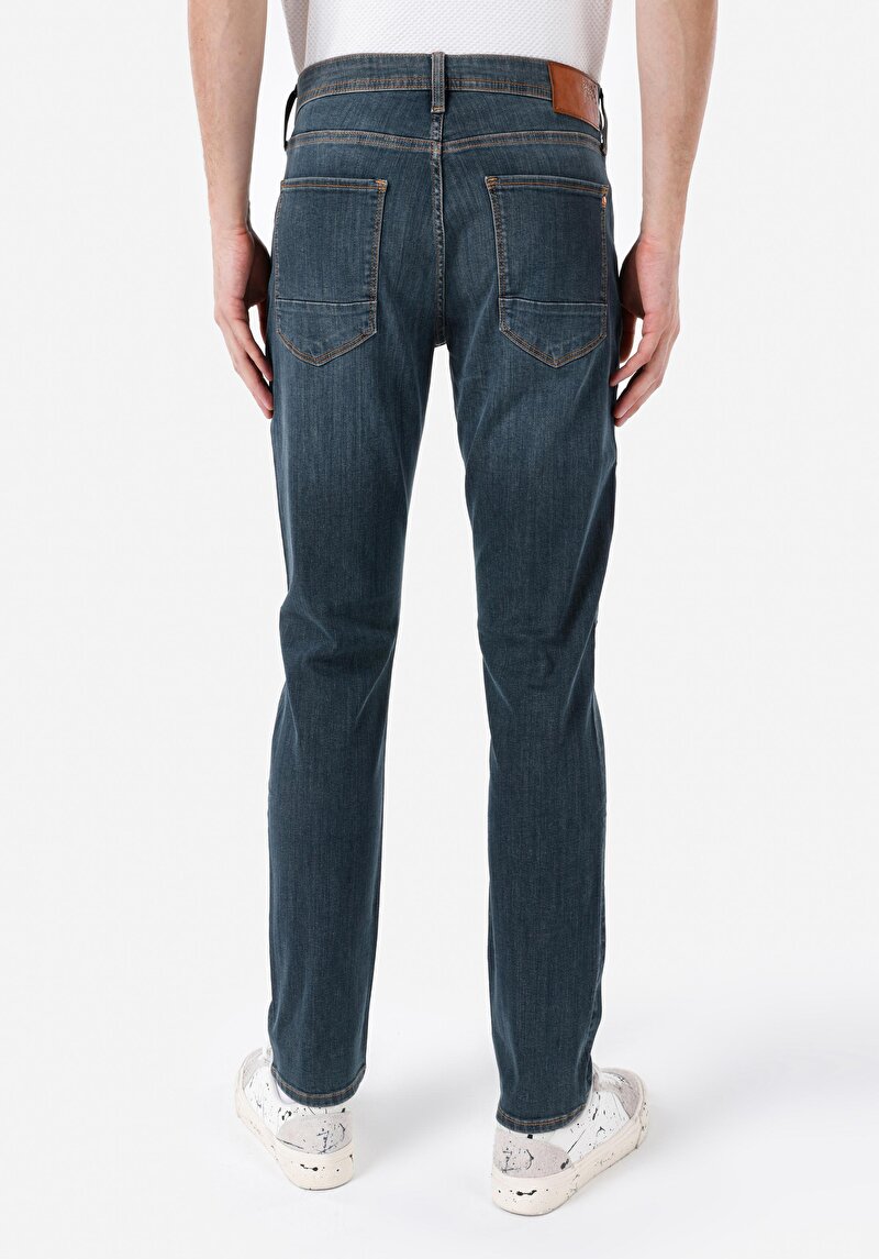 Imagine a Blugi Verzi Pentru Bărbați Straight Fit