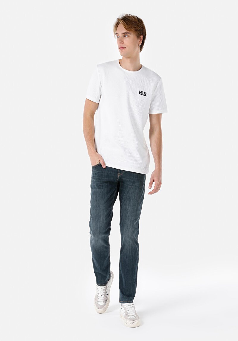 Imagine a Blugi Verzi Pentru Bărbați Straight Fit