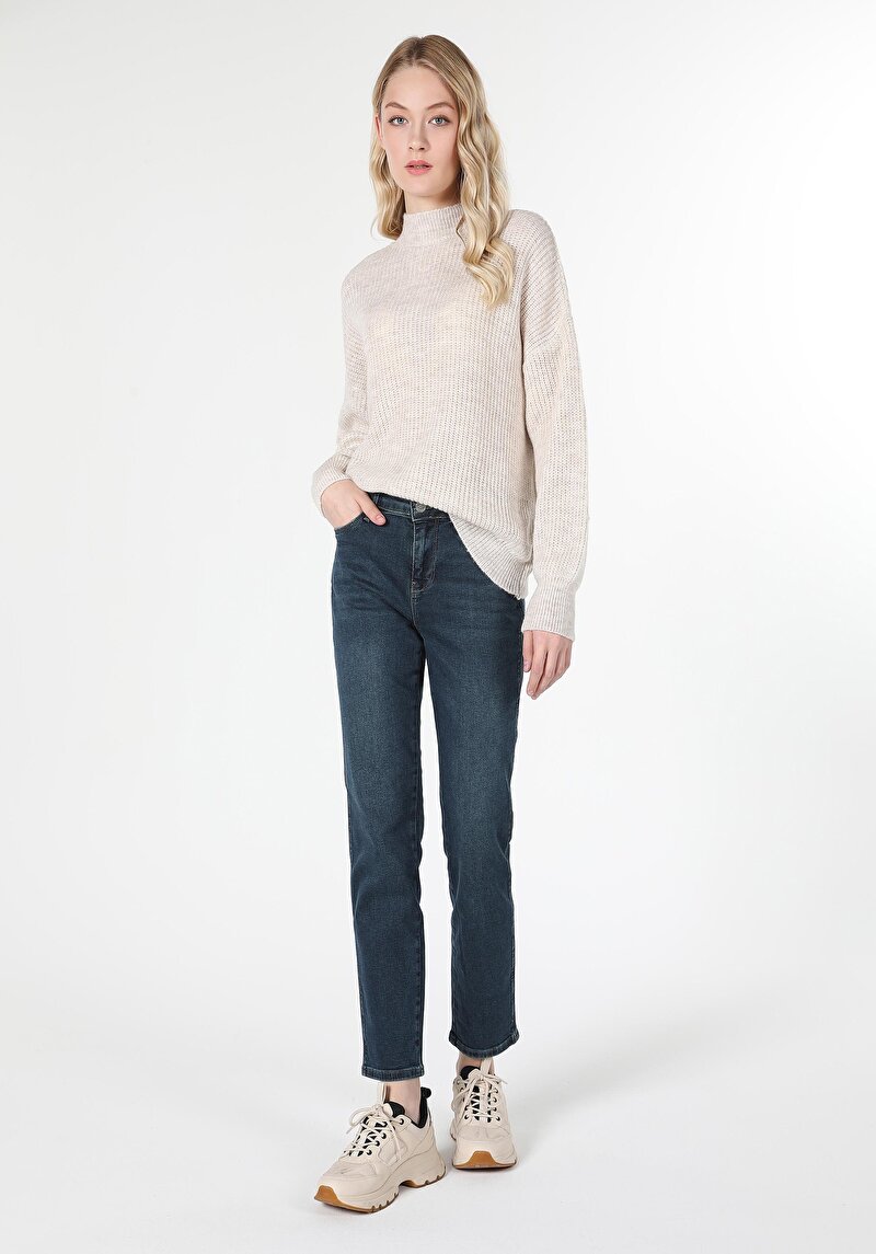 Imagine a Pantaloni De Dama Albastru Slim Fit 703 Carla Cl1061413