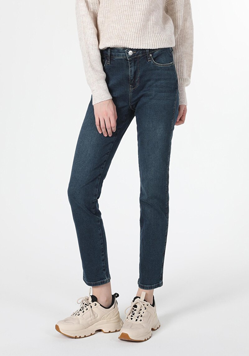 Imagine a Pantaloni De Dama Albastru Slim Fit 703 Carla Cl1061413