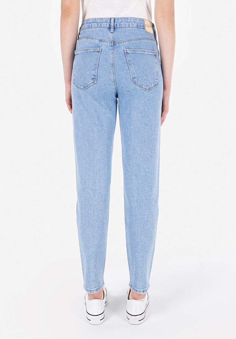 Imagine a Mom Fit Shrink Leg Blugi Gri Pentru Femei