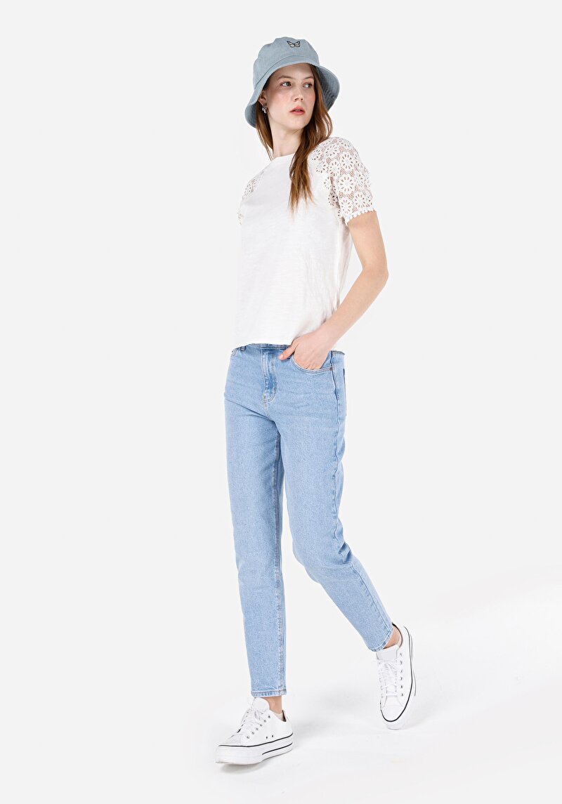 Imagine a Mom Fit Shrink Leg Blugi Gri Pentru Femei