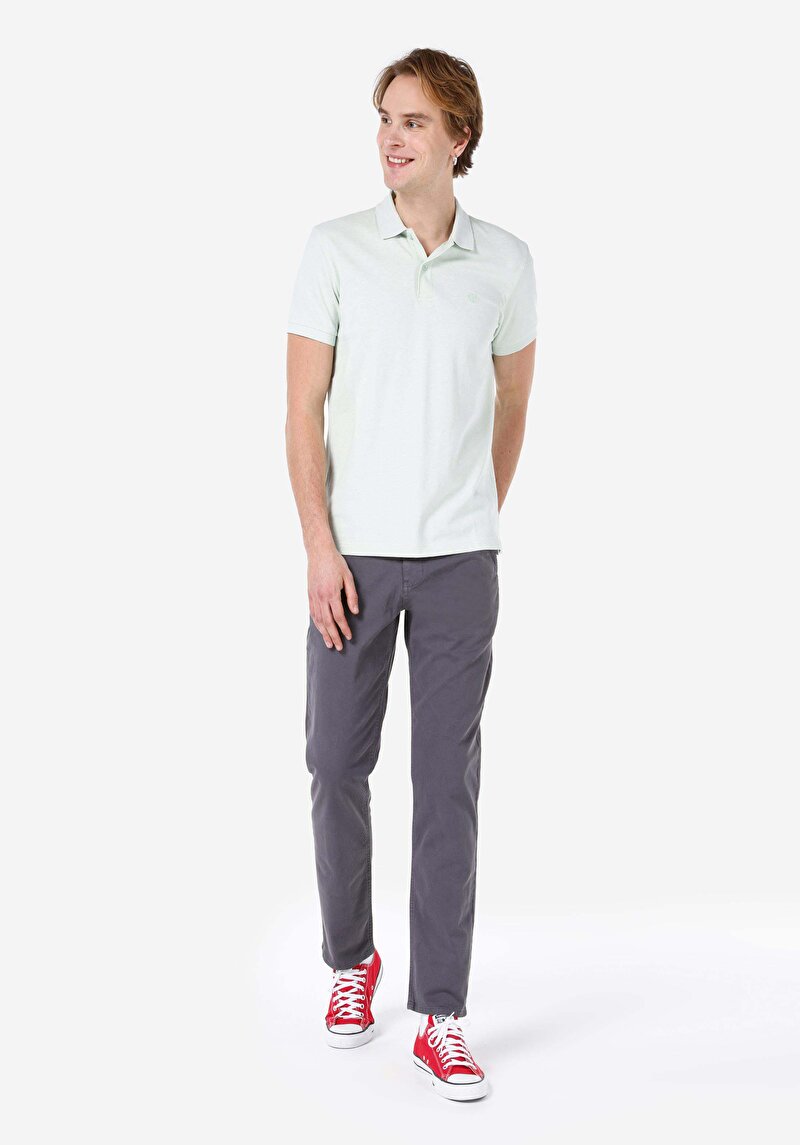 Imagine a Regular Fit Talie Medie Picior Drept Pantaloni Gri Pentru Bărbați