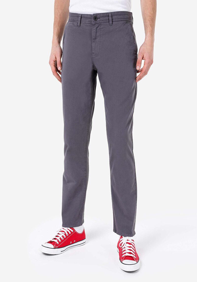 Imagine a Regular Fit Talie Medie Picior Drept Pantaloni Gri Pentru Bărbați