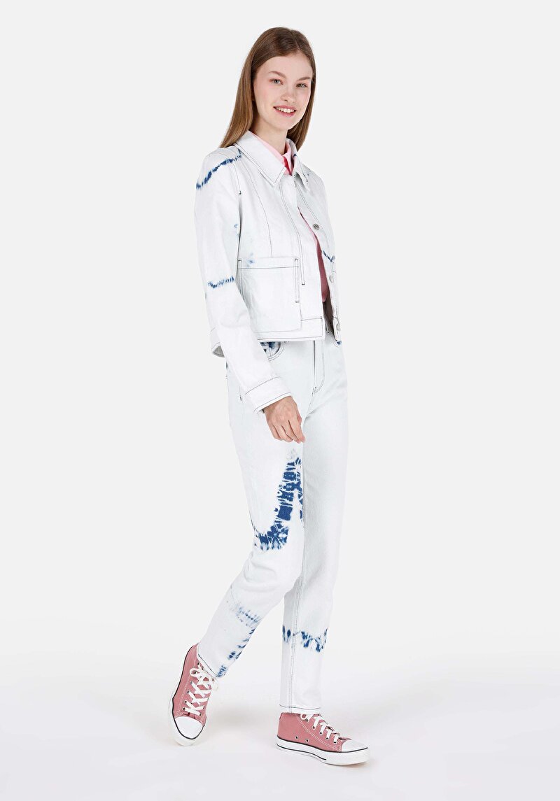 Afișați detalii pentru Mom Fit Slim Leg Blugi İndigo Pentru Femei