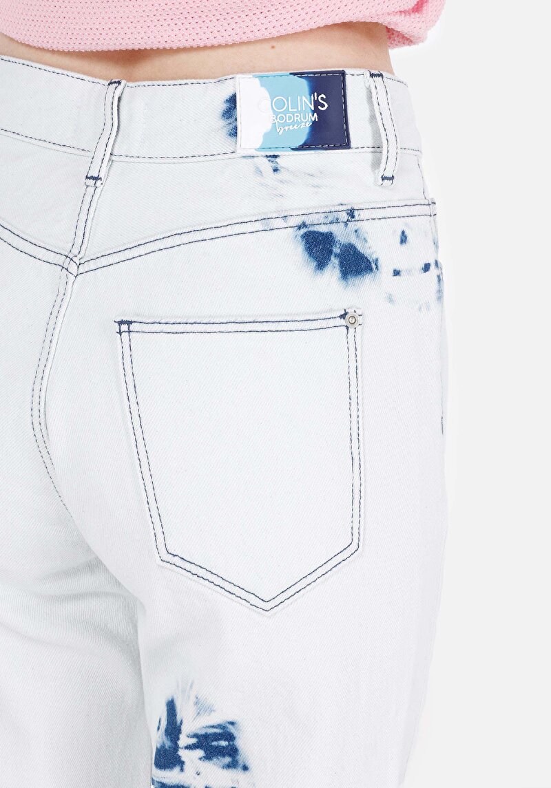 Afișați detalii pentru Mom Fit Slim Leg Blugi İndigo Pentru Femei