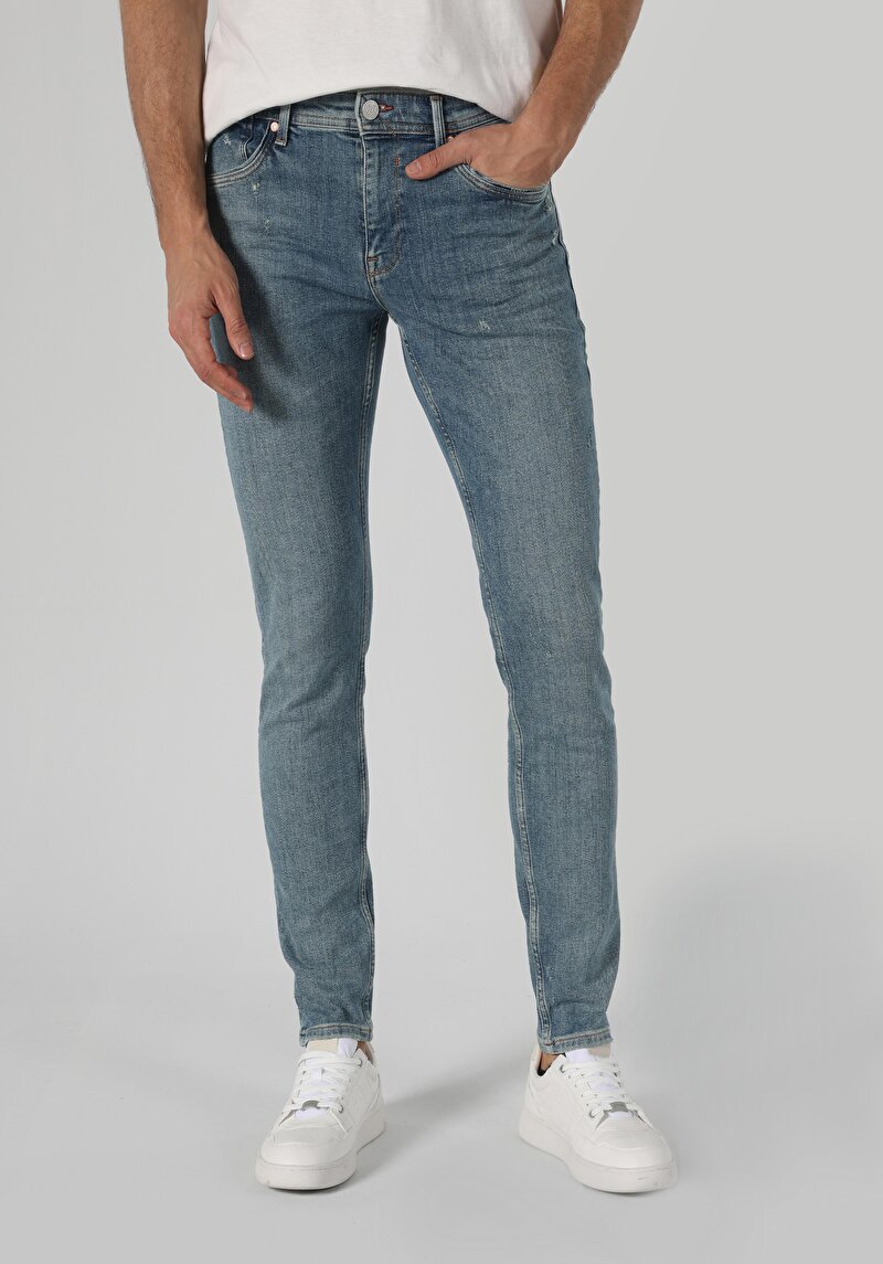 Imagine a Pantaloni De Barbati Albastru Slim Fit 041 Danny Cl1063476