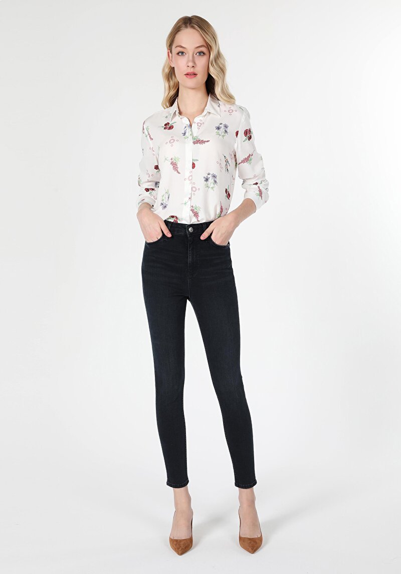 Imagine a Pantaloni De Dama Albastru Inchis Skinny Fit 760 Diana Cl1061417
