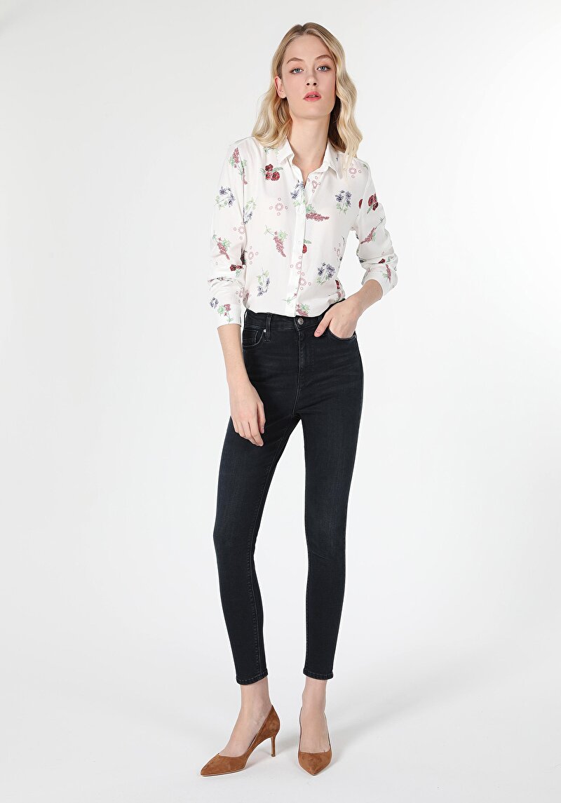 Afișați detalii pentru Pantaloni De Dama Albastru Inchis Skinny Fit 760 Diana Cl1061417