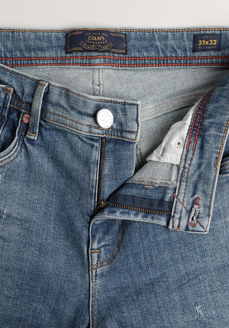 Afișați detalii pentru Pantaloni De Barbati Albastru Slim Fit 041 Danny Cl1063476