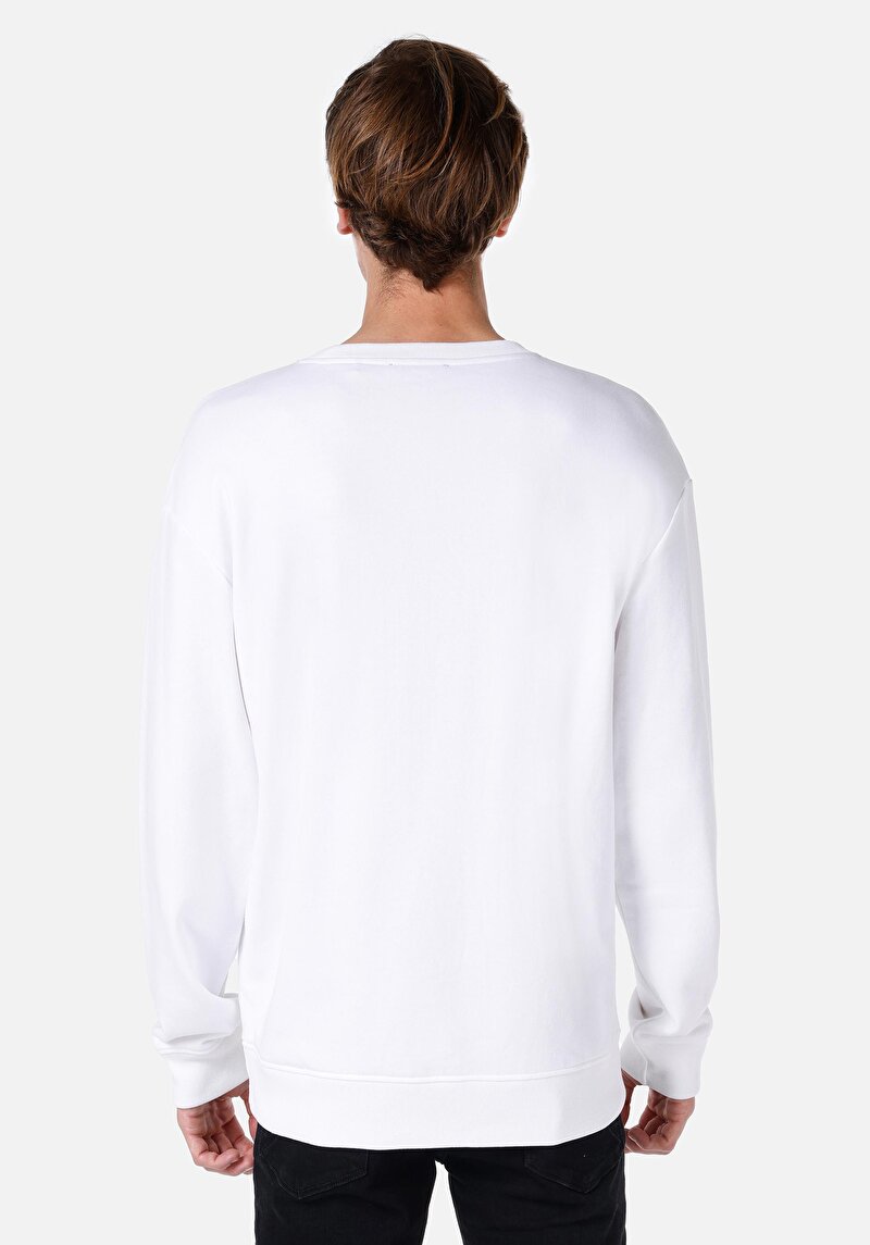 Imagine a Hanorac / Bluza De Barbati Alb Comfort Fit scris 100% bumbac Cl1067465