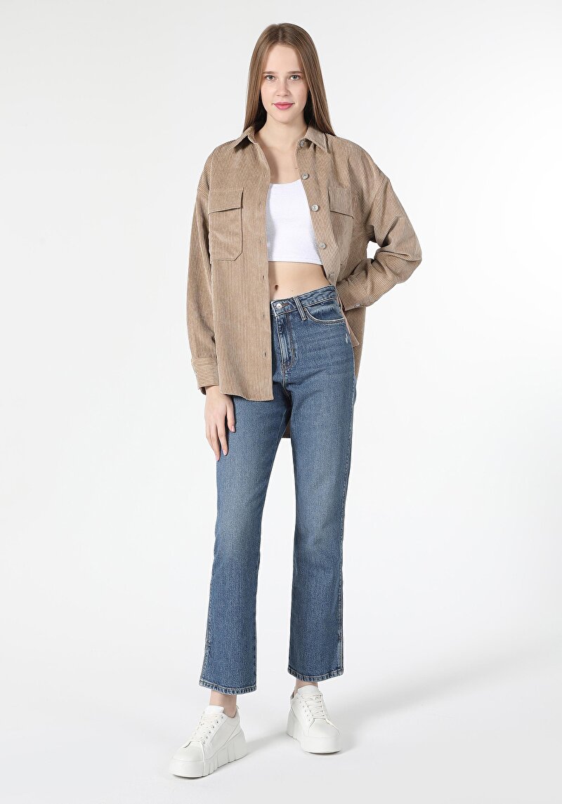 Afișați detalii pentru Pantaloni De Dama Maro Regular Fit 792 Mila Cl1061420