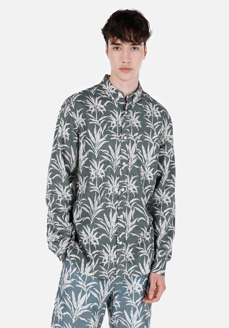 Imagine a Camasa Cu Maneca Lunga De Barbati Kaki Regular Fit Cl1067541