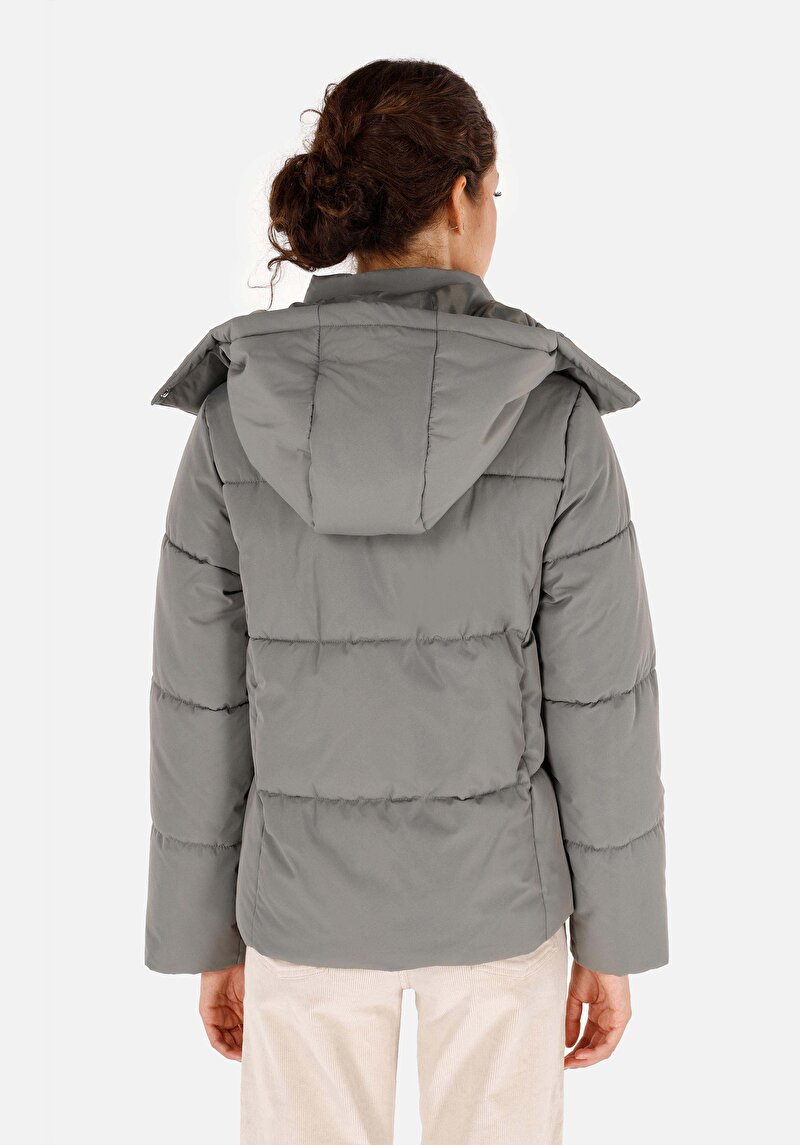 Imagine a Regular Fit Glugă Căptușit Cu Fermoar Verde Pentru Femei