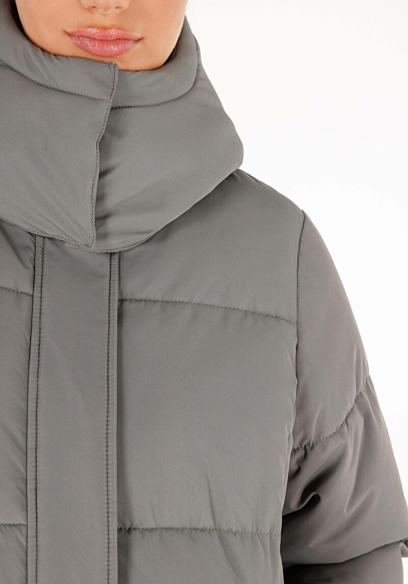 Afișați detalii pentru Regular Fit Glugă Căptușit Cu Fermoar Verde Pentru Femei