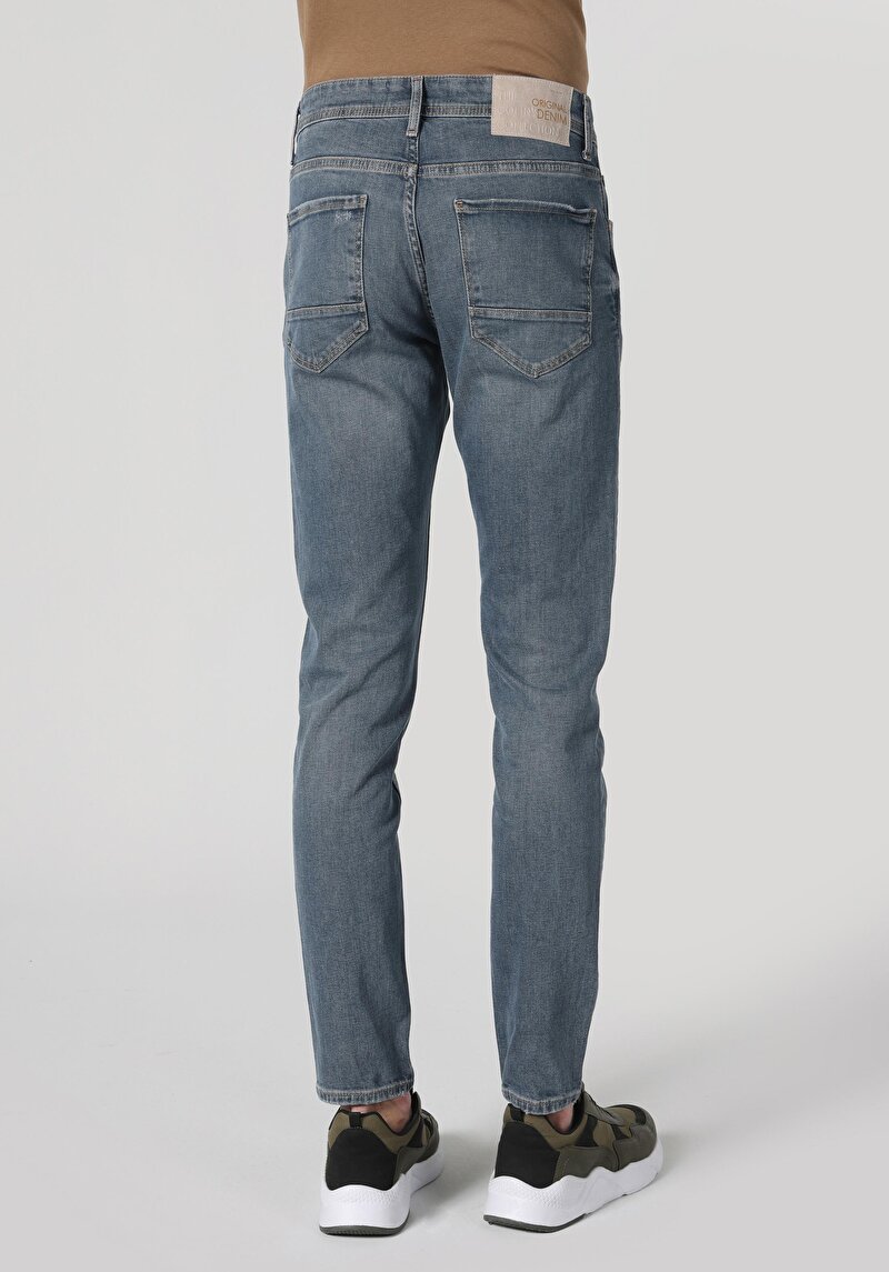 Afișați detalii pentru Pantaloni De Barbati Albastru Slim Fit 041 Danny Cl1063481