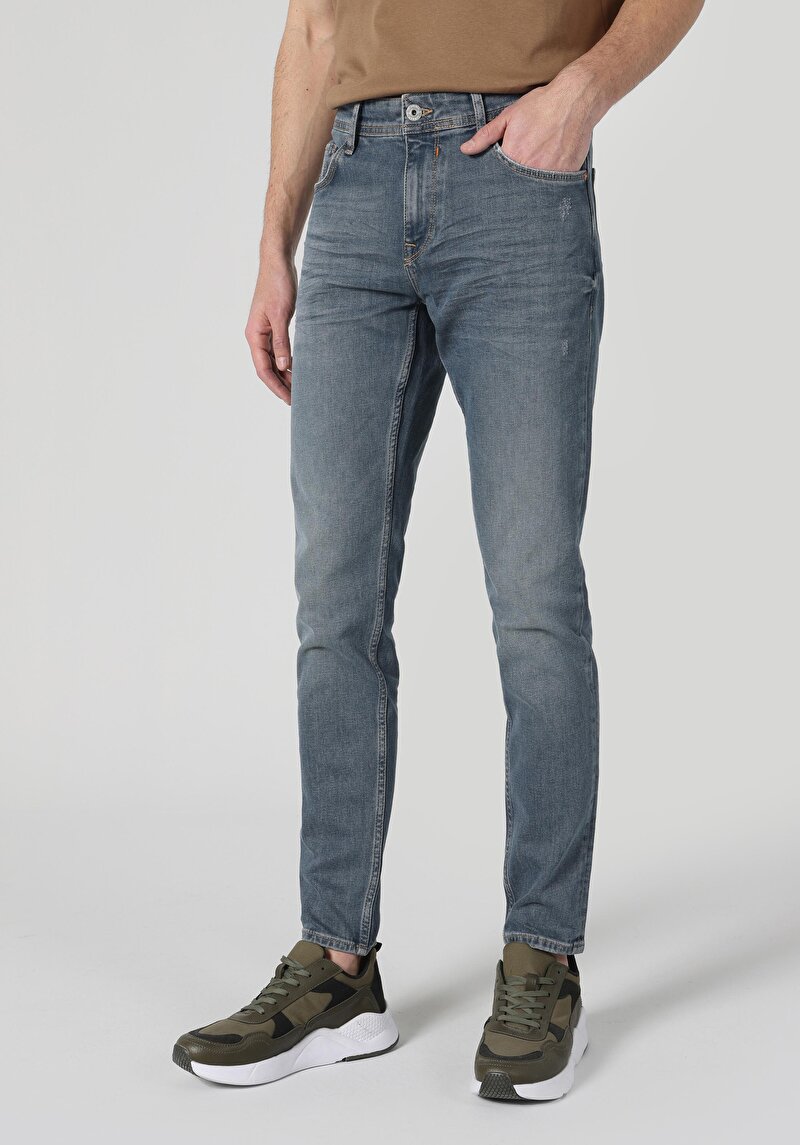 Afișați detalii pentru Pantaloni De Barbati Albastru Slim Fit 041 Danny Cl1063481