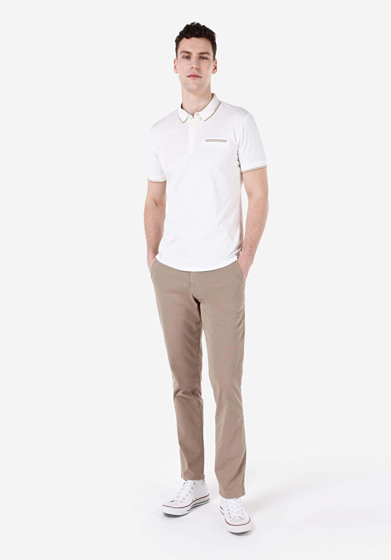 Imagine a Regular Fit Talie Medie Picior Drept Pantaloni Bej Pentru Bărbați