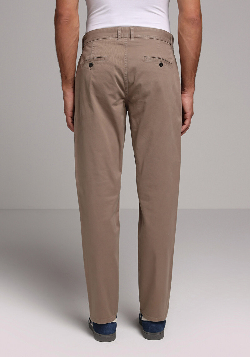 Imagine a Regular Fit Talie Medie Picior Drept Pantaloni Bej Pentru Bărbați