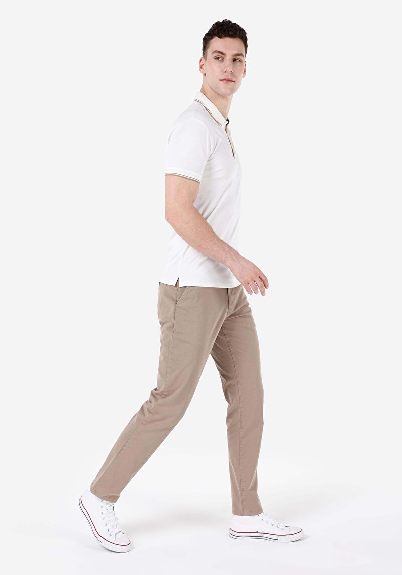 Imagine a Regular Fit Talie Medie Picior Drept Pantaloni Bej Pentru Bărbați