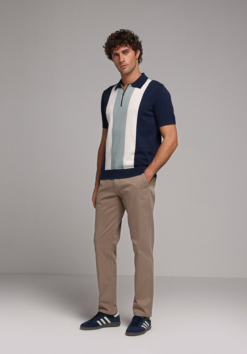 Imagine a Regular Fit Talie Medie Picior Drept Pantaloni Bej Pentru Bărbați