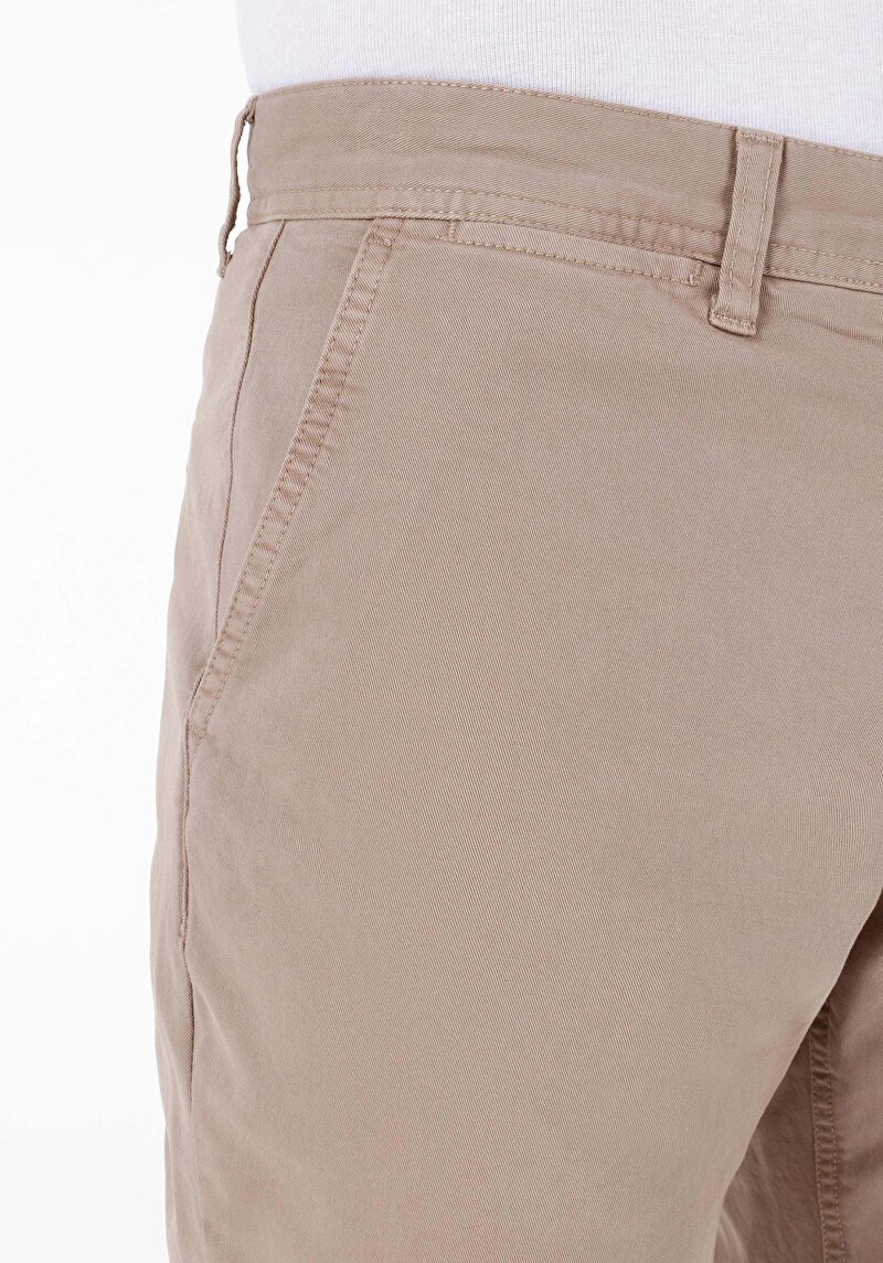 Afișați detalii pentru Regular Fit Talie Medie Picior Drept Pantaloni Bej Pentru Bărbați