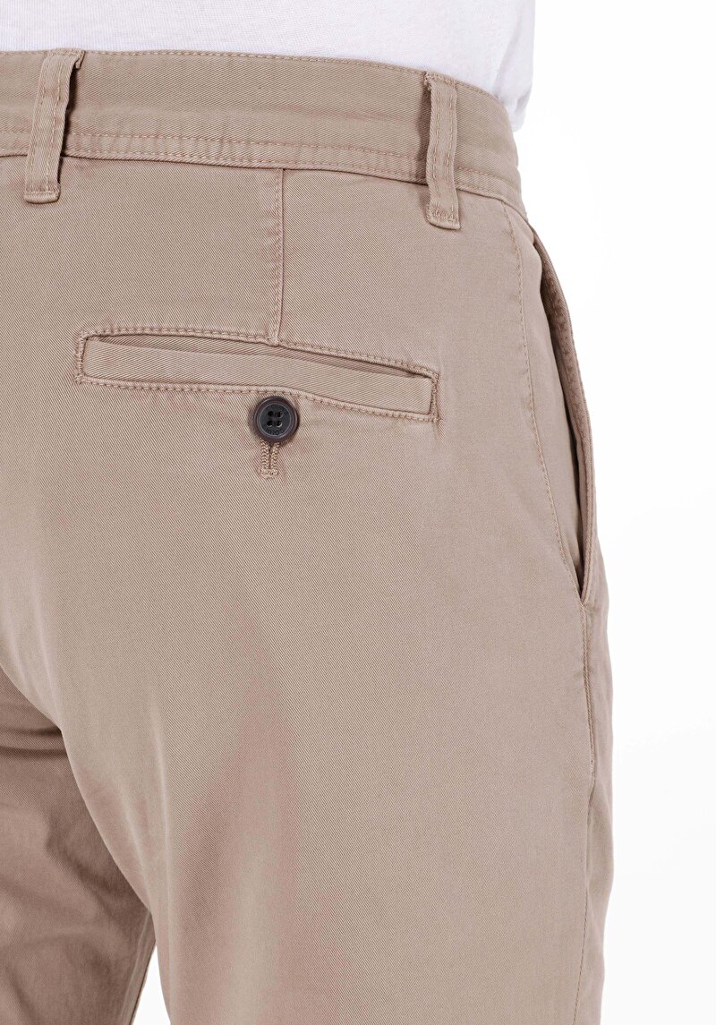 Afișați detalii pentru Regular Fit Talie Medie Picior Drept Pantaloni Bej Pentru Bărbați