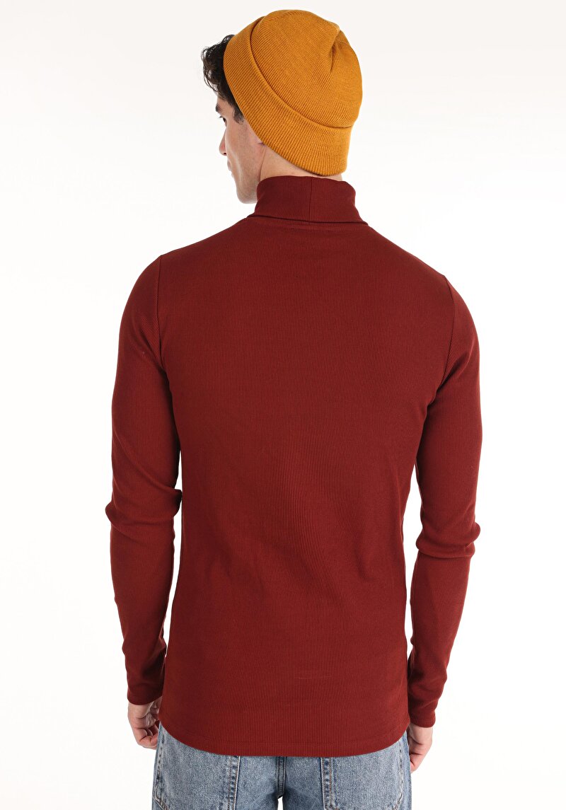 Imagine a Tricou Cu Maneca Lunga De Barbati Roşu Slim Fit Cl1049854