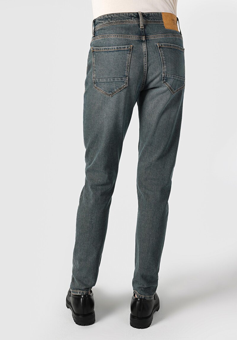 Afișați detalii pentru Blugi Din Denim Pentru Bărbați Cu Talie Joasă Și Talie İngustă Slim Fit